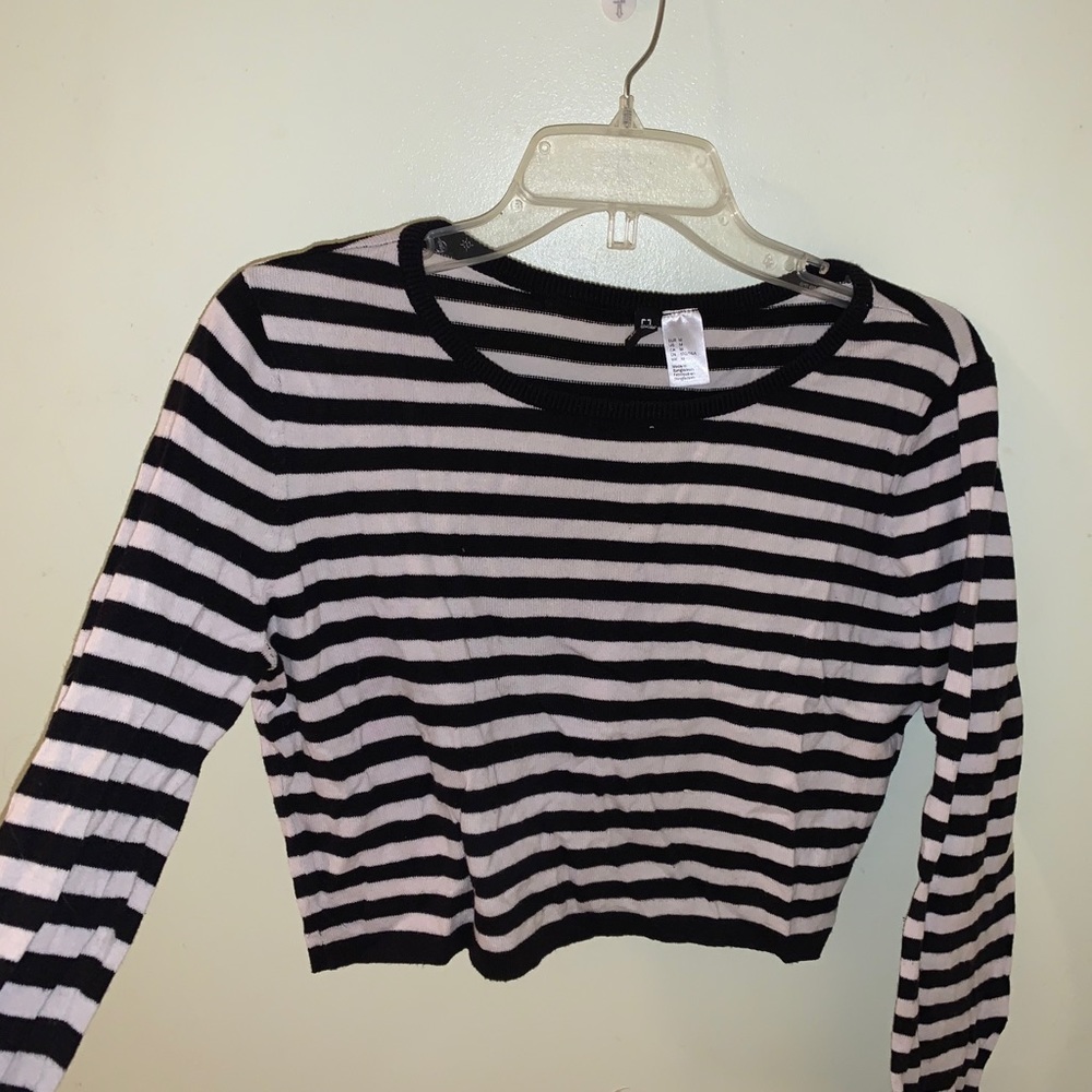striped crop sweater